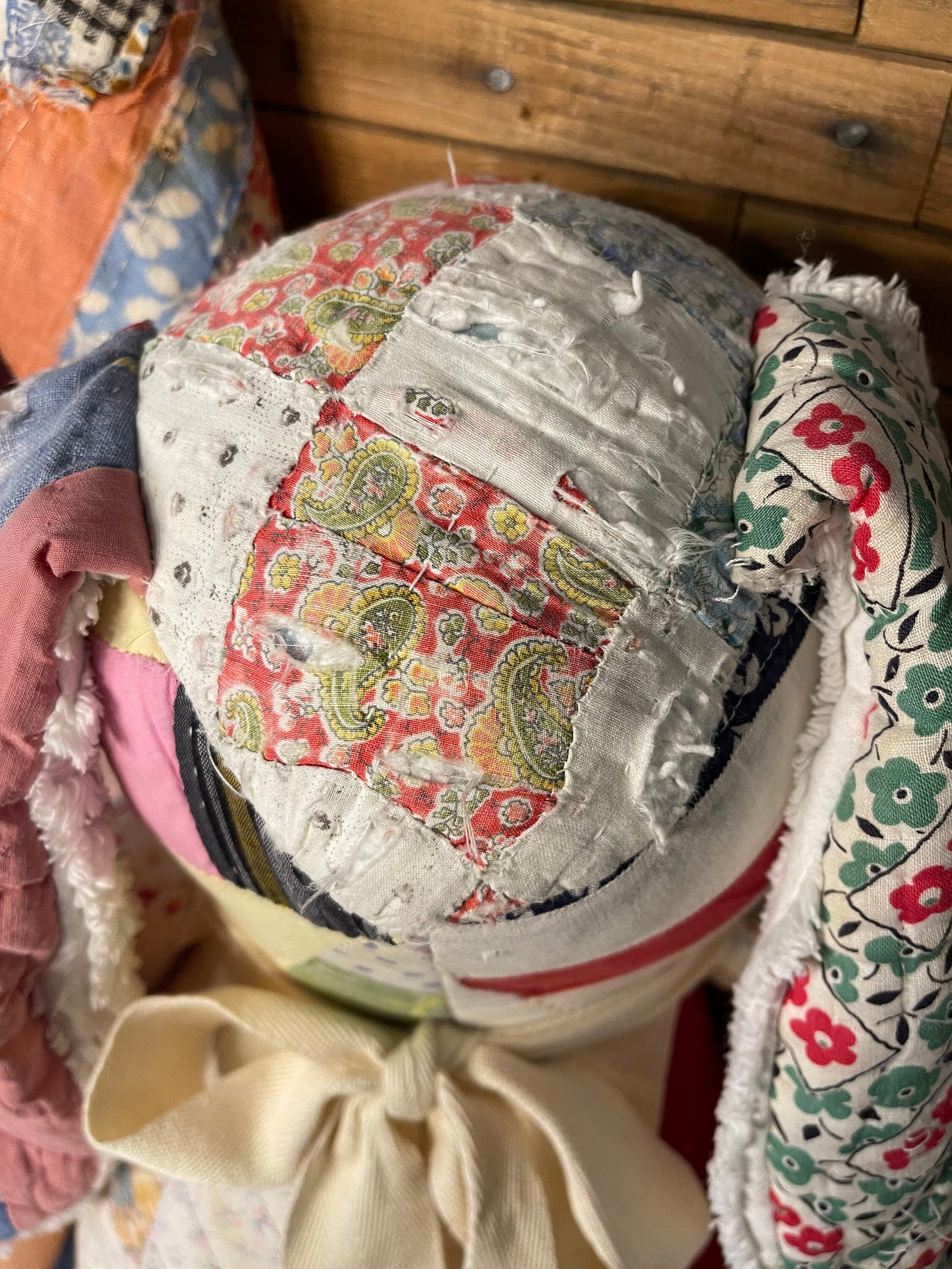 Vintage Quilt and Chenille Rabbit Primitive Collectable Handmade ...