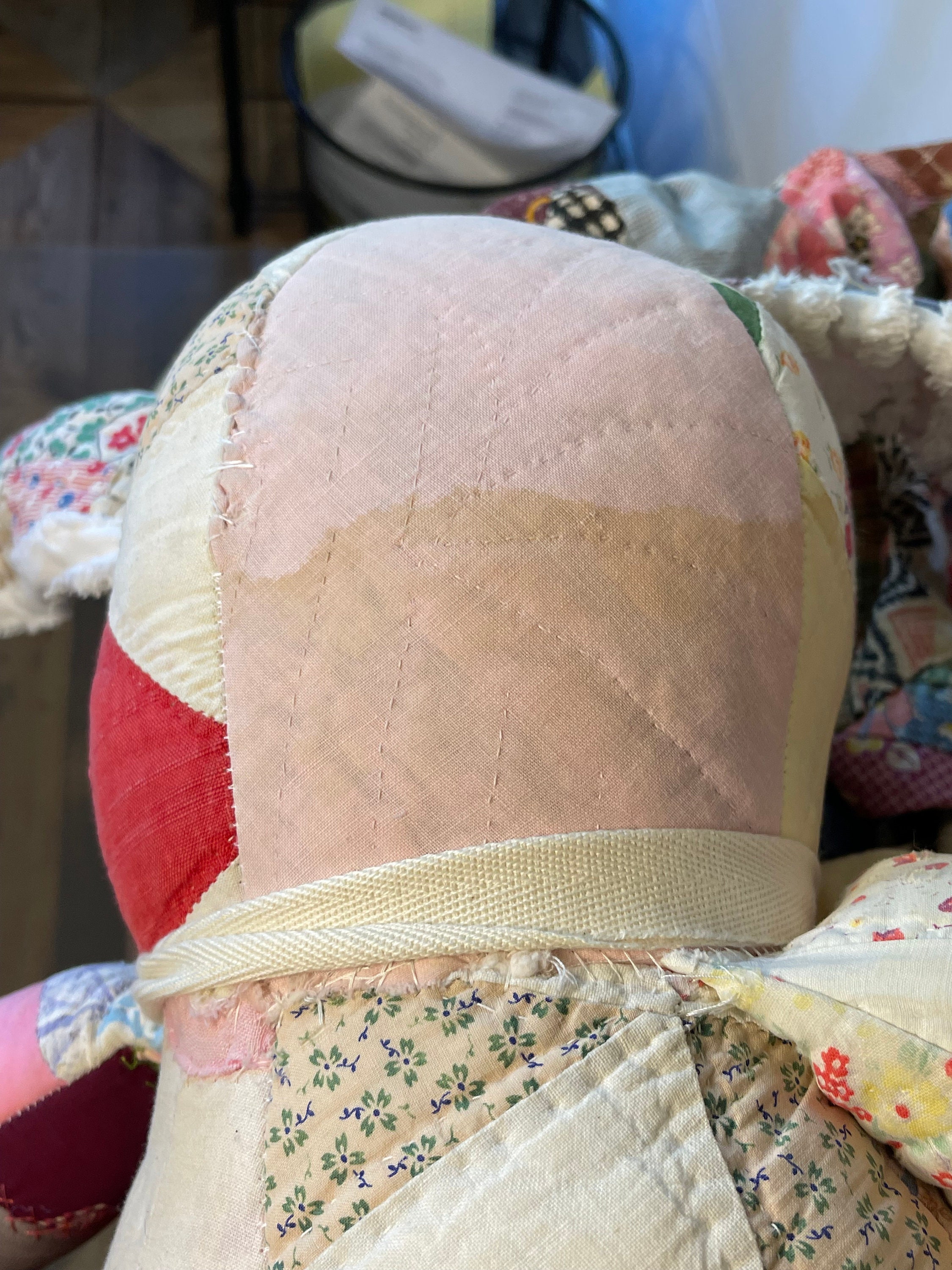 Vintage Quilt and Chenille Rabbit Primitive Collectable Handmade ...