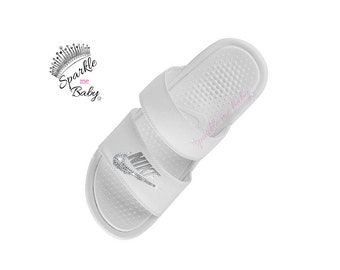 white nike sunflower sandals