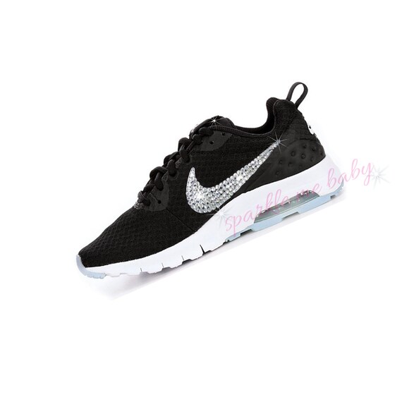 Women's Nike Air Max Motion ~ Black ~ Swarovski Bedazzled Trainers ~ Bling Gym Shoes ~ Customized by SparkleMeBaby2u : Custom Bedazzled Shoes for Women | Nike Air Max