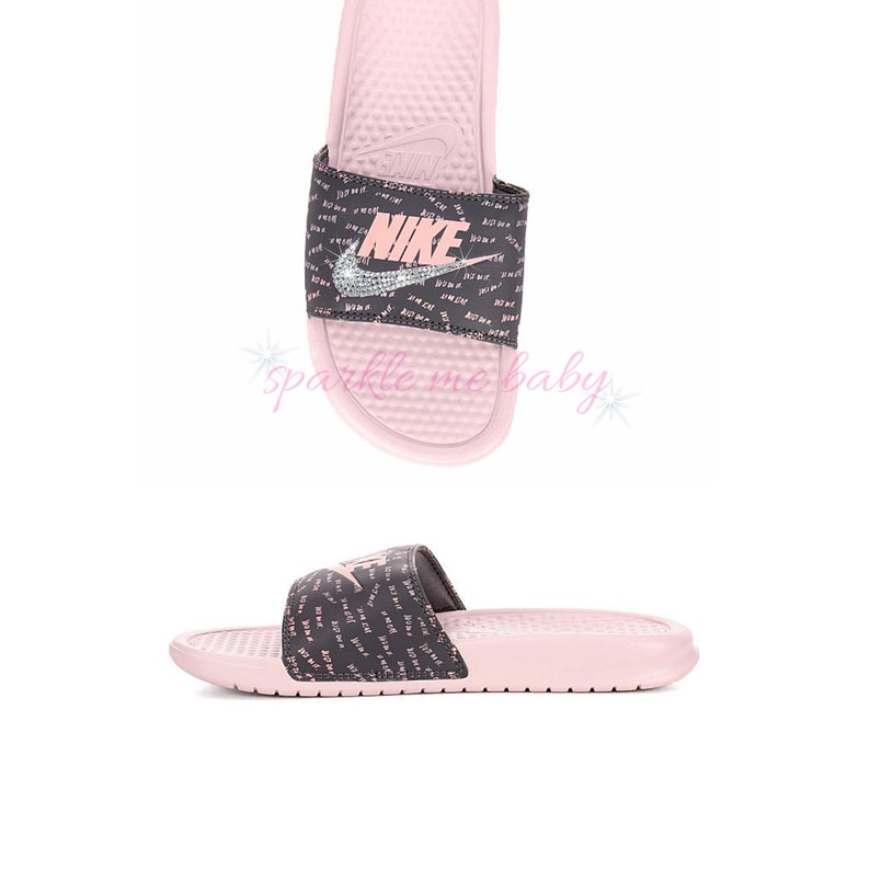baby pink nike slides