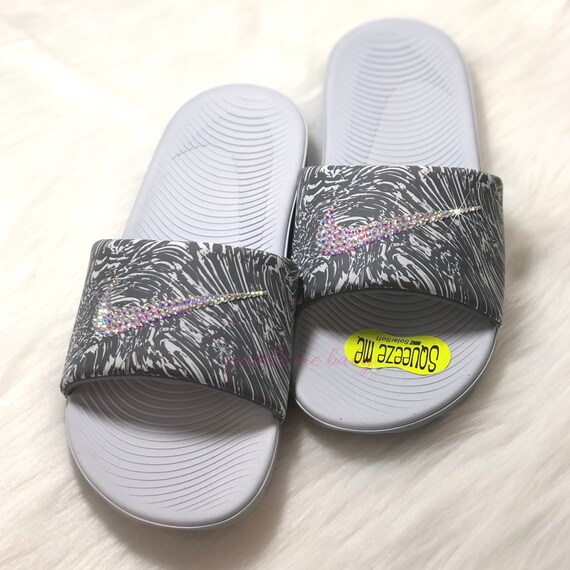 gray nike slides womens