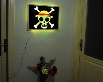 One Piece Straw Hat Pirates Flag Led Wall Decoration
