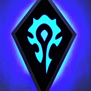 World Of Warcraft Horde Symbol Led Lichter Holz Wand Dekor | Etsy