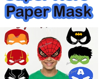 Superhero Party Masks Kids Birthday Costume Favors  8 Pack