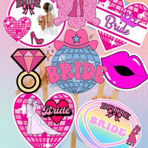 8 stuks fotohokje-accessoires voor de bruid, tekstballonnen voor een vrijgezellenfeest, foto-accessoires voor een bruidsdouche, decoraties voor een vrijgezellenfeest, foto-accessoires voor een bruiloft