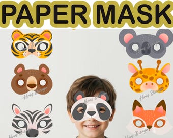 Jungle Animal Party Masks Kids Birthday Favors