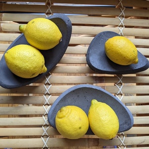 Set of 3 original organic shape grey concrete bowls Modern house decoration Minimalist home accessories perfect gift for new home