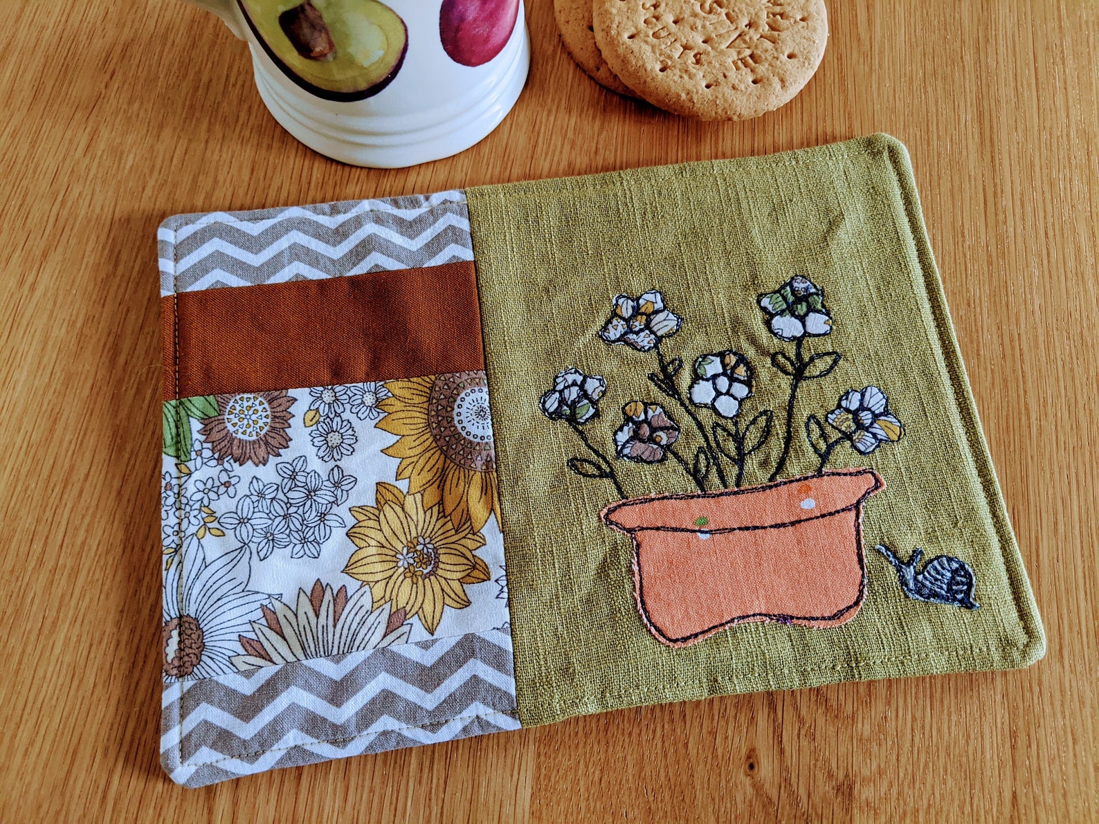 Mug rug handmade fabric mug rug linen mug rug large fabric Etsy