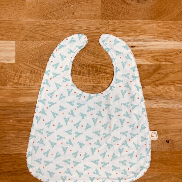 Grand bavoir bébé 100% coton bateau