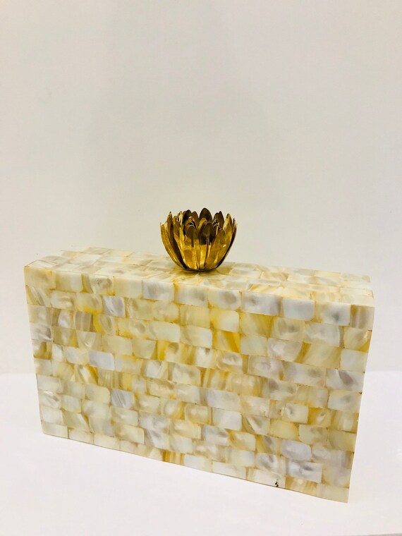 mother of pearl clutch bag