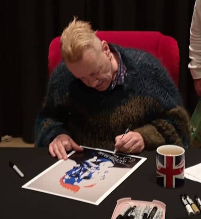 Signed Johnny Rotten A3 Art Print - Unframed - Etsy