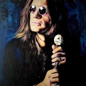 Wydruk Ozzy&#39;ego Osbourne&#39;a w formacie A3, bez ramki.