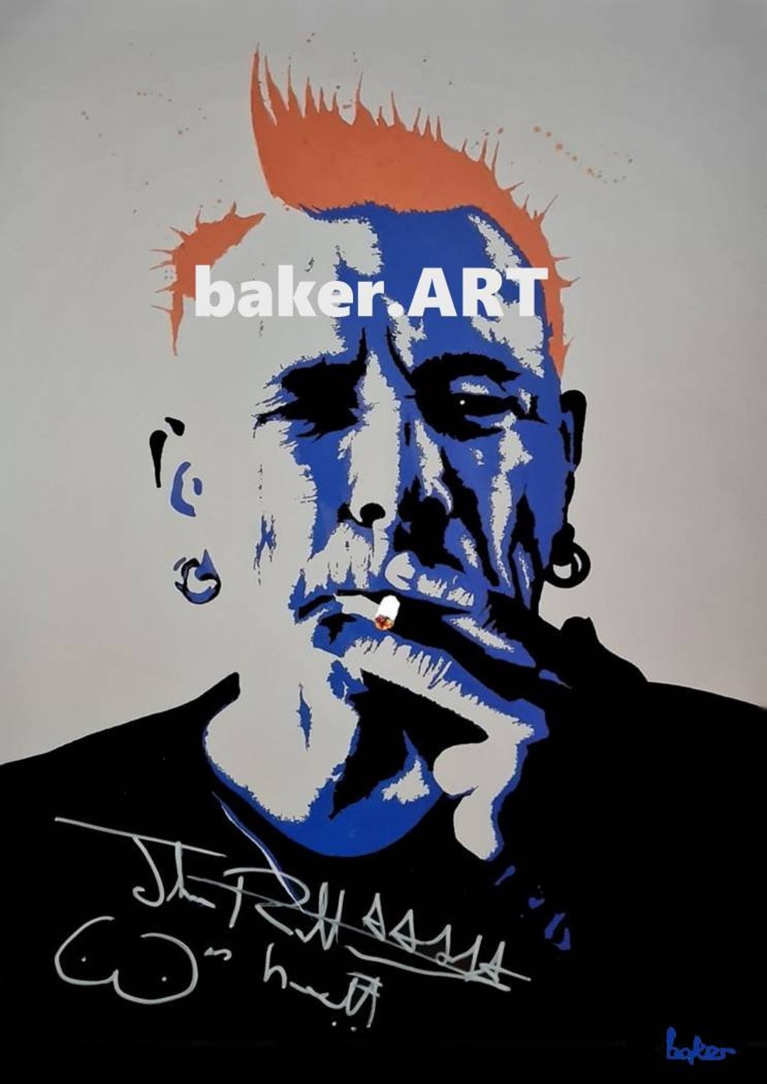 Signed Johnny Rotten A3 Art Print - Unframed - Etsy