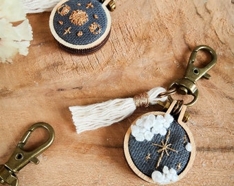 Mini embroidery key ring