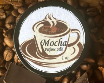 Mocha Perfume Solid, Chocolate Coffee Perfume, Perfume Balm, Perfume Fixative, Coffee Lover Gift