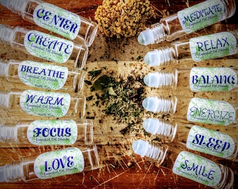 Essential Oil Blends, Pre-diluted, Aromatherapy, Roll On, Sleep, Energy, Meditation, Focus, Romance