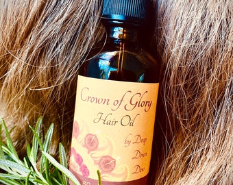 Crown of Glory Hair Oil, Rosemary, Batana Oil, Castor Oil, Argan Oil, Black Seed Oil, Pumpkin Seed Oil, Tea Tree Oil, Hair and Scalp Health