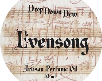 Evensong Perfume Oil, Black Pepper, Cardamom Cedar Blossom, Sandalwood, Frankincense, Balsam, Lavender, Lemon, Unisex Perfume, Roll On