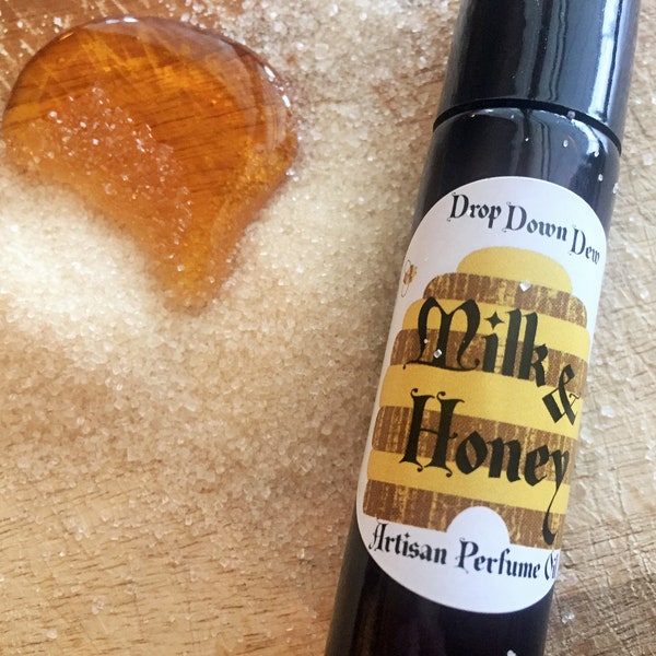 Milk & Honey Roll On Perfume Oil, Gourmand Perfume, Roll On Glass Bottle, Honeycomb Scent