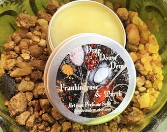 Frankincense & Myrrh Perfume Solid, Perfume Balm, 1 oz, Aromatherapy, Essential Oil, Natural Perfume, Perfume Gifts, Artisan Perfume