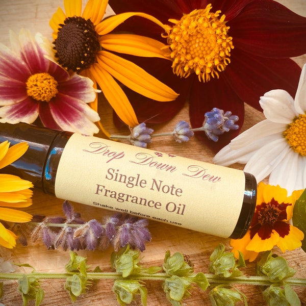 Single Note Fragrance Oil, Single Note Essential Oil, Pre-Diluted Oils in Roller Bottles, Choose Your Scent