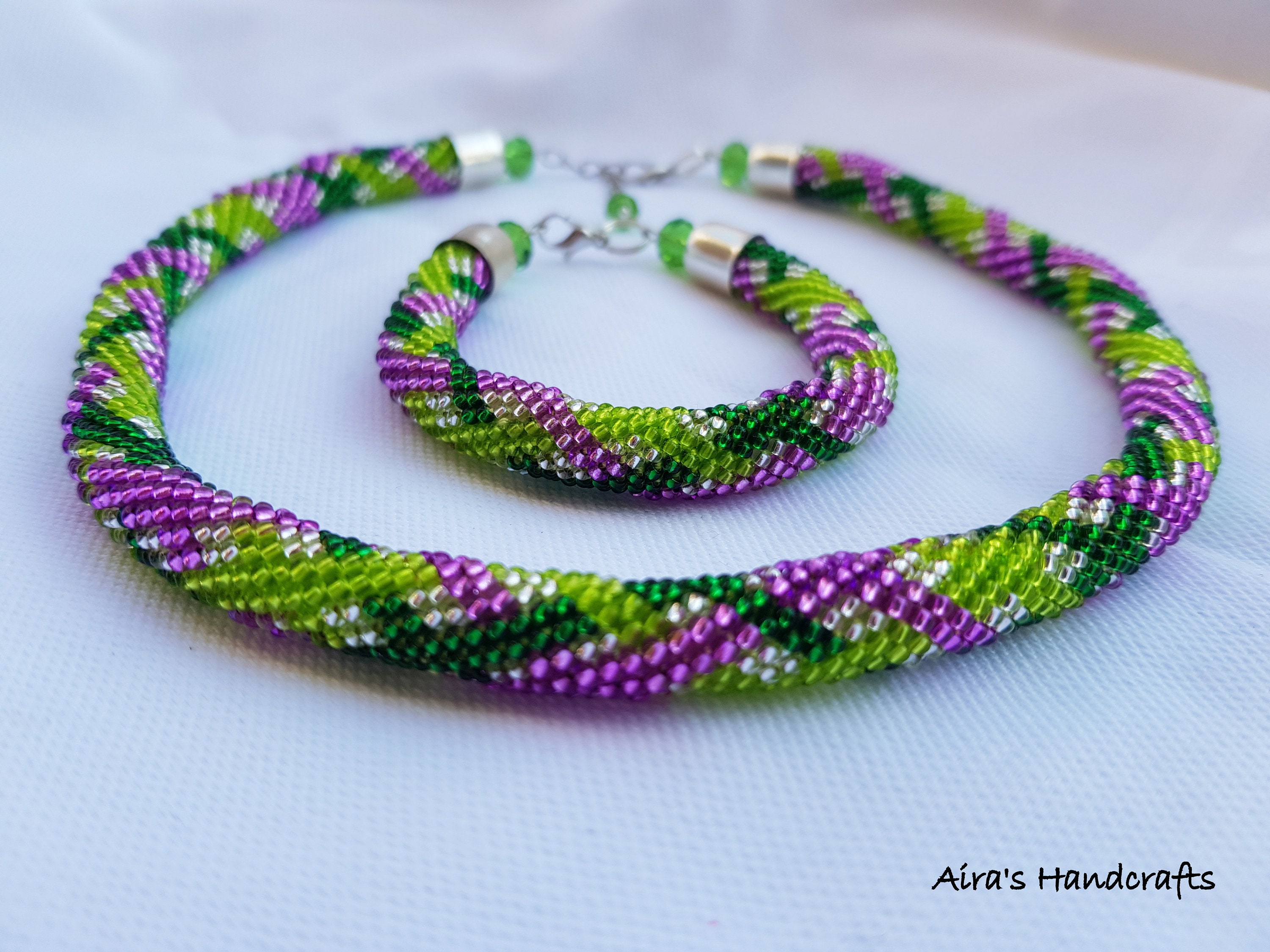 Seed Bead Necklace Bracelet Tutorial Bead Jewelry Pattern Etsy