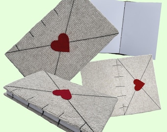 Handbound Coptic Stitch Journal or Sketchbook - Love Letter Sweater - Recycled Materials - 98lb Mixed Media Paper