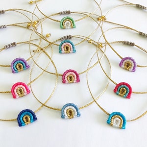 rainbow macrame bracelet main image 1