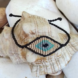 Macrame Evil eye bracelet,Evil eye bracelet,macrame bracelet,macrame jewelry,Evil eye jewelry,resort jewelry,handmade bracelet,boho style
