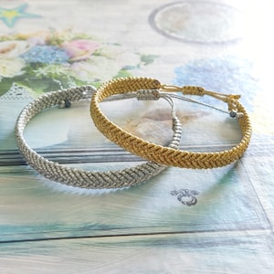 Macrame bracelet, gold bracelet, silver bracelet, adjustable bracelet, statement bracelet, handmade bracelet, macrame jewelry,cuff bracelet