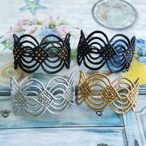 Macrame cuff bracelet,handmade bracelet,cuff bracelet,macrame jewelry, adjustable bracelet,statement bracelet, statement jewelry, bracelet