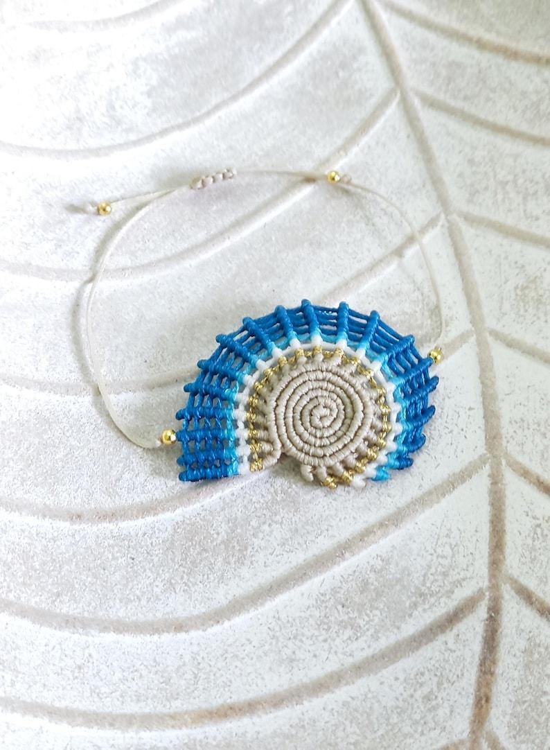 Macrame Sea Shell Bracelet, Boho Beach Jewelry - Etsy