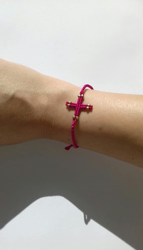 Macrame Cross Bracelet cross Bracelet macrame Bracelet handmade Bracelet talisman greek Cross cross Jewelry macrame Jewelry boho Jewelry Etsy