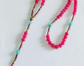 Rosario de jade rojo, rosario católico, rosario de 5 décadas, rosario, collar de rosario, rosario hecho a mano, rosario de piedras preciosas, joyería protectora