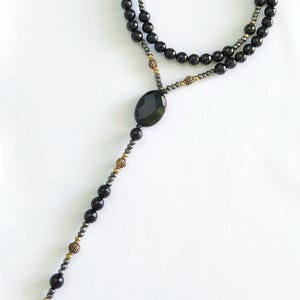 Black Onyx rosary, catholic rosary, rosary beads,5 decades rosary, gemstone rosary, rosary necklace, handmade rosary, gemstone jewellery