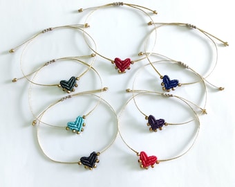 Pulsera de corazón de macramé, pulsera de macramé, pulsera de corazón, corazones, pulseras de amor, pulseras de amistad, pulseras de colores, joyas de macramé, boho