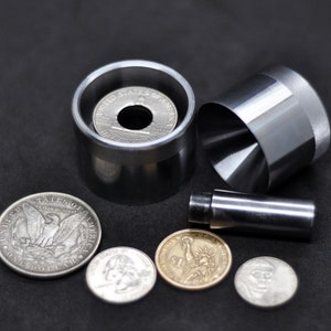 1/2&quot; Self-Centering Coin Ring Punch Tool: 20-38.1mm Steel Hole Maker