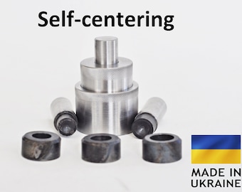 1/2" 7/16" 2/5 Self-Centering Coin Ring Punch Tool: 17.8-30.6mm