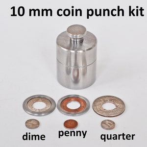 Ensemble d&#39;outils pour perforer les anneaux pour pièce de monnaie : perforatrice en acier de 2/5 po. (10 mm)