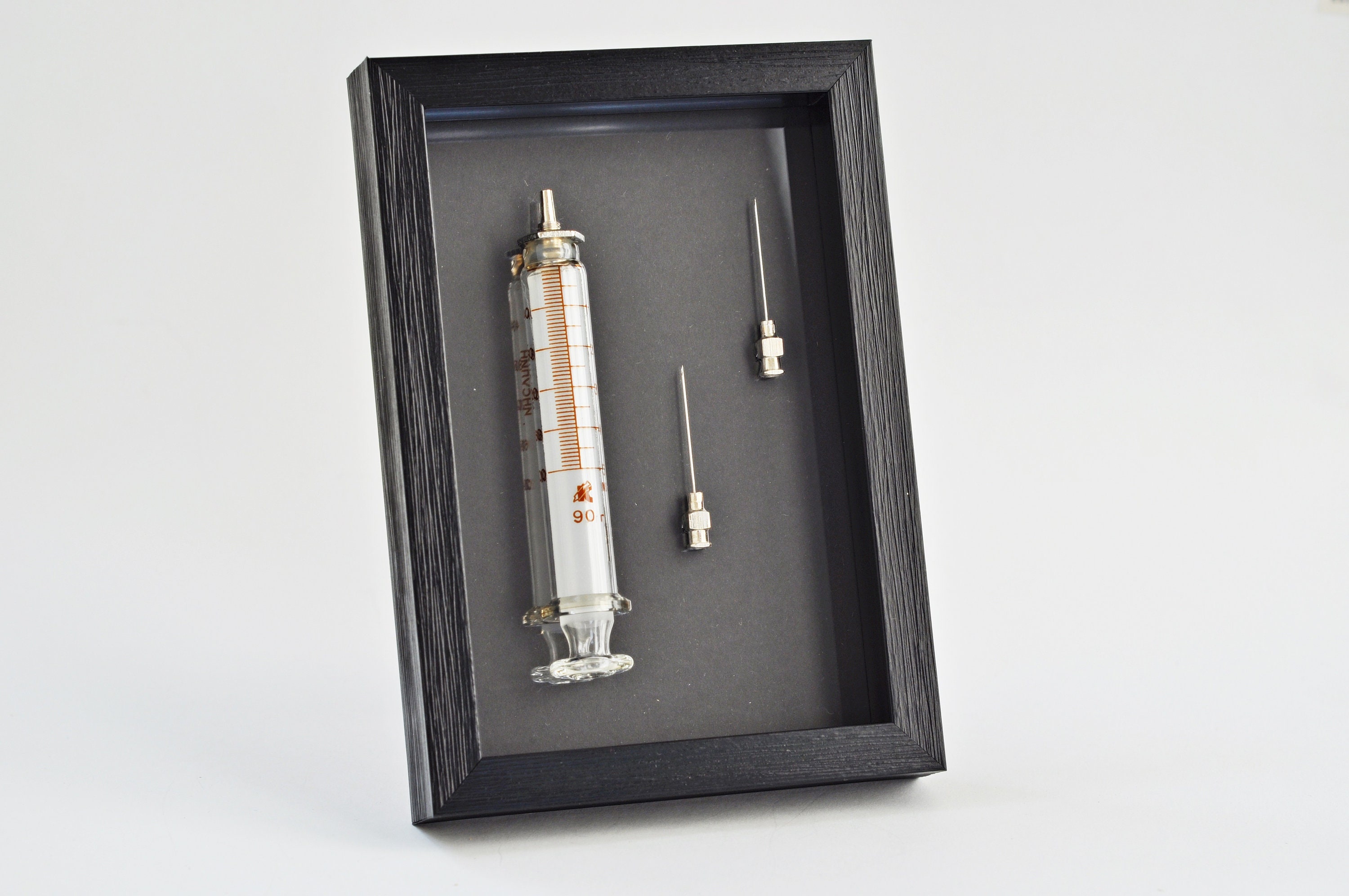 Antique Glass Syringe 5 Ml With Needles With Frame Rare Etsy UK