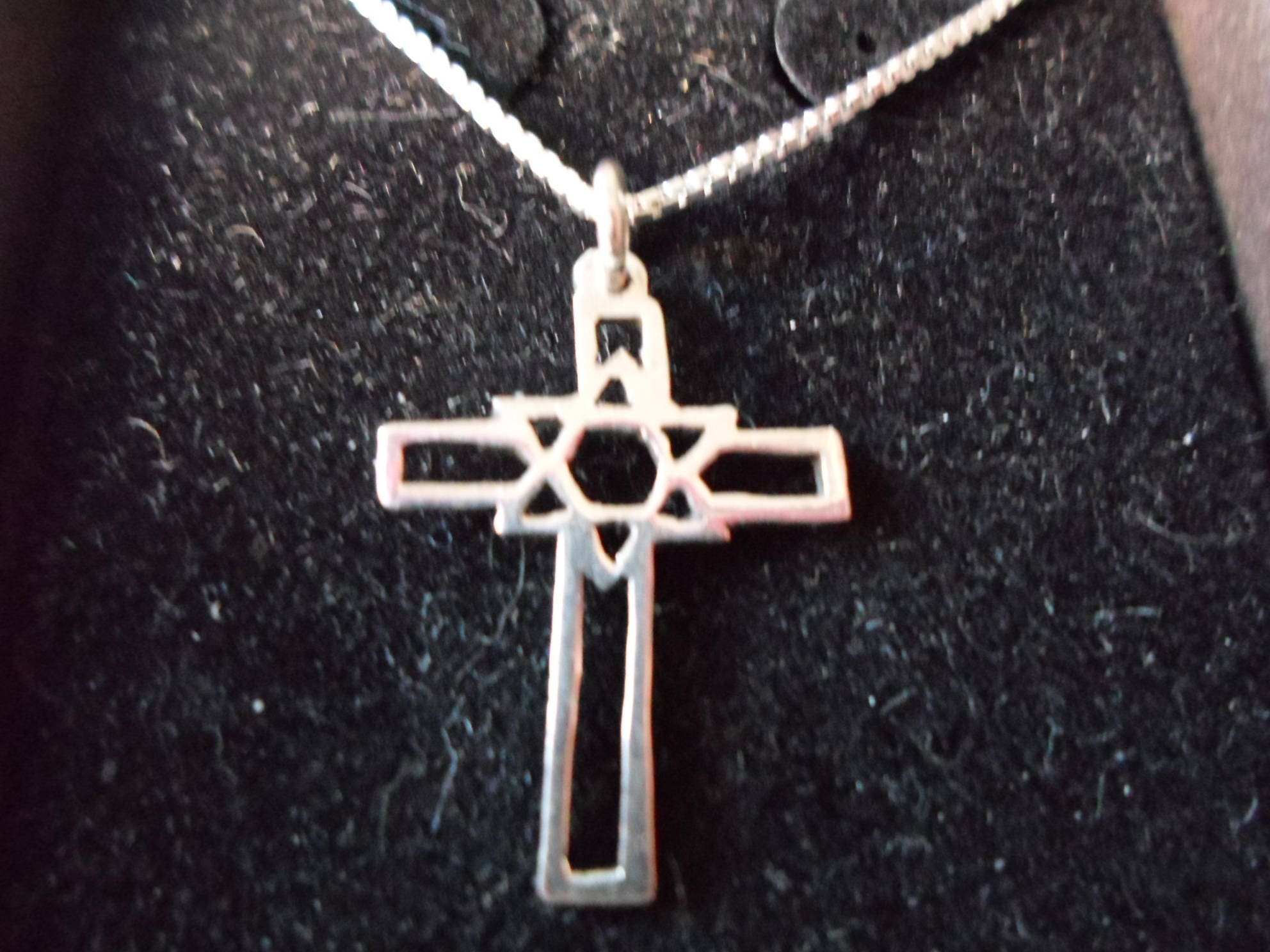 Star of david and shop cross necklace