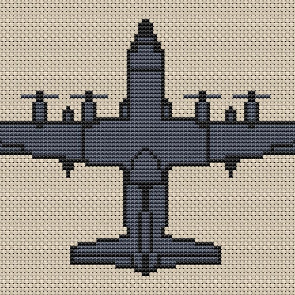 C-130 Hercules Cross Stitch Pattern, Instant Download, PDF