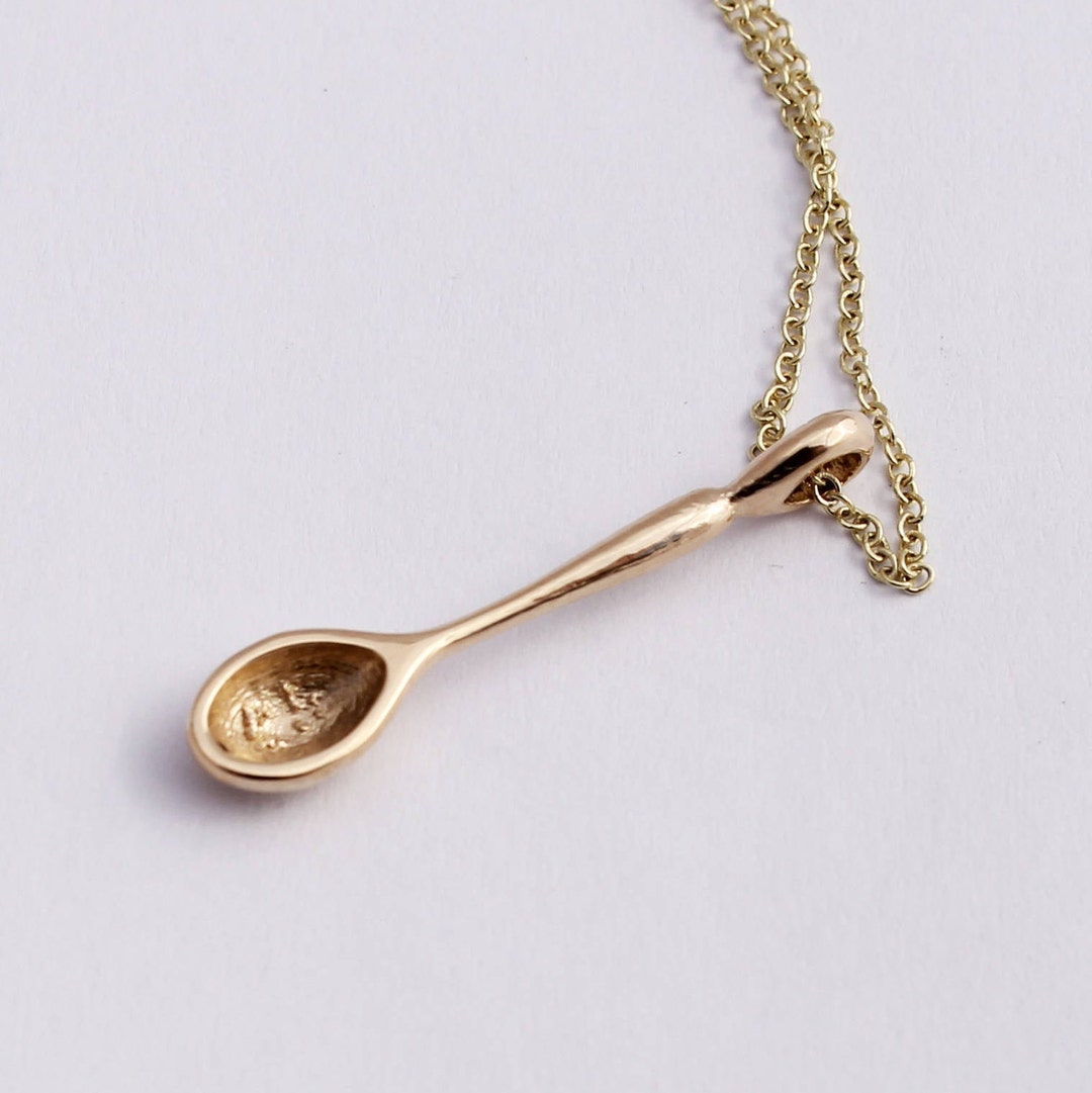 Gold Spoon Pendant14k Solid Gold Spoon Cooking Spoon Etsy