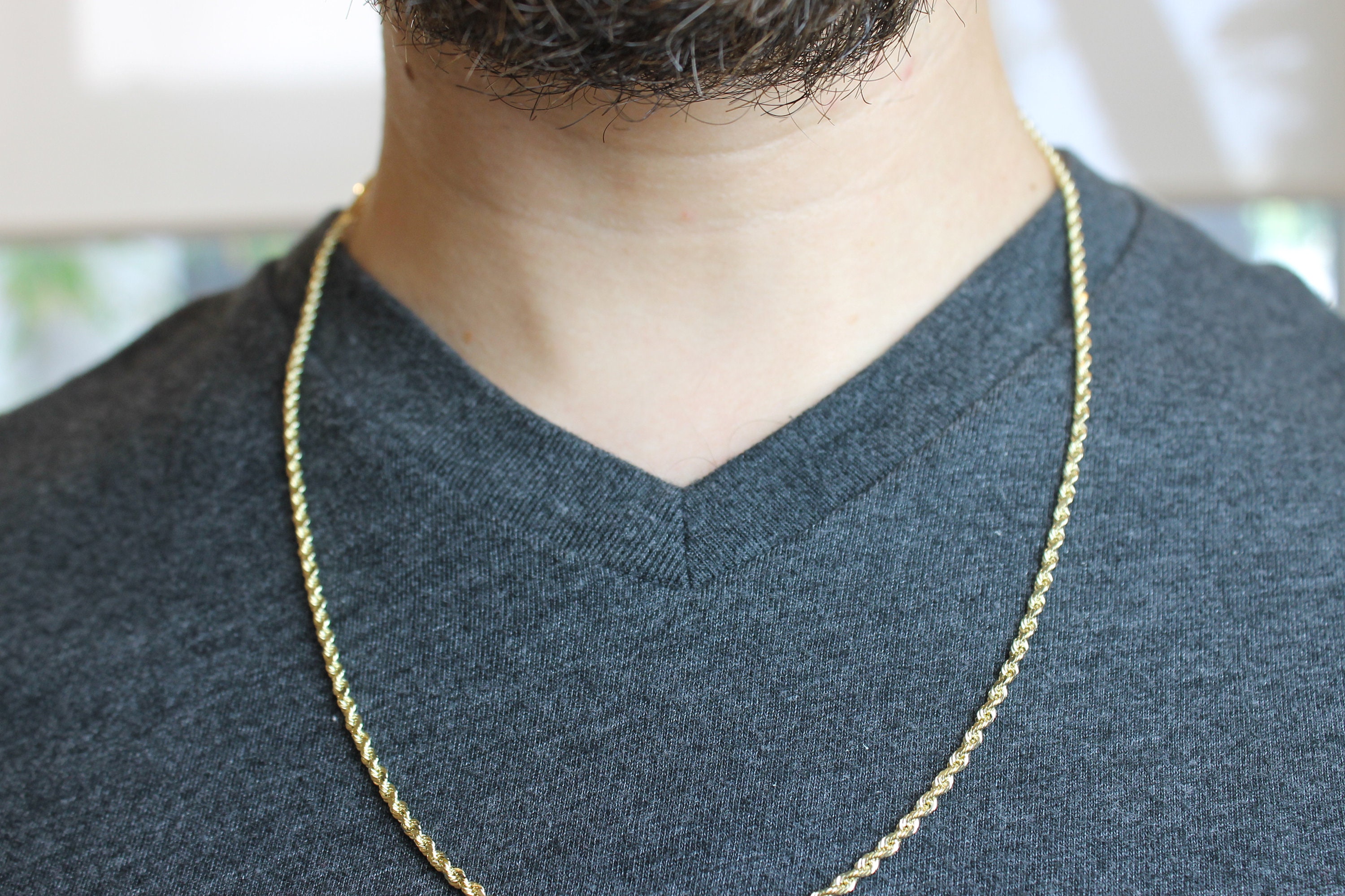 14K Gold Rope Chain Real Gold Chain 
