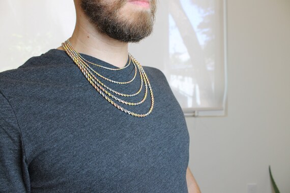 Tri Color Necklace Semi-solid Gold Tri 