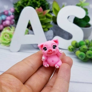 Personalized Handmade, cute piggy miniature, pink pig sculpture, personalized gift, piglet figurine,mini pig