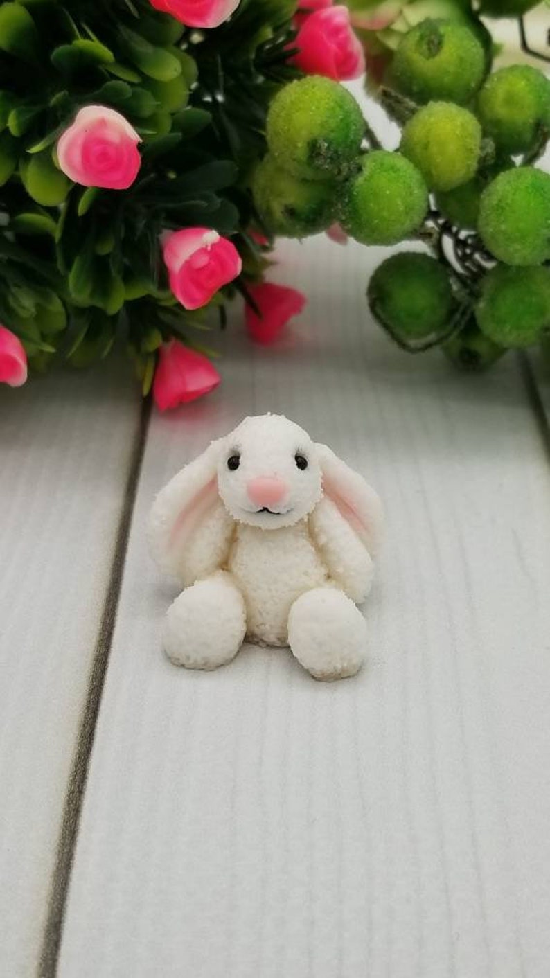 Miniature Bunny Toy Miniature for Dollhouse White Mini - Etsy