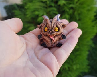 Handmade Polymer Clay Krampus Miniature Figurine
