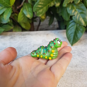 Cute caterpillar miniature, personalized gift, animal totem, caterpillar figurine